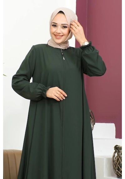 Medine İpeği Mevlana Ferace - Haki / F0123 Haki