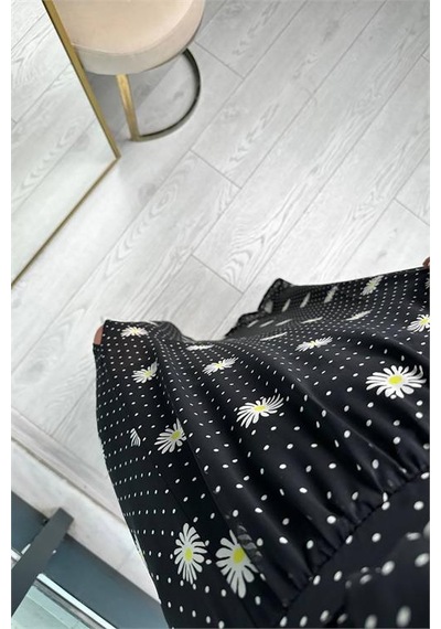 Neşeli Butik Kadın Halter Yaka Astarlı Maxi Şifon Elbise Nbmy3242 Siyah