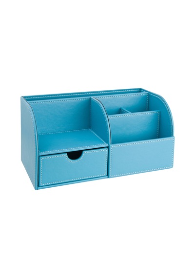 Masaüstü Düzenleyici,kalemlik,kumandalık,küpbloknotluk,tabletlik,kitaplık,6 Gözlü,çekmeceli,desktop Organizer,vegan,24,5 13 12 Turkuaz