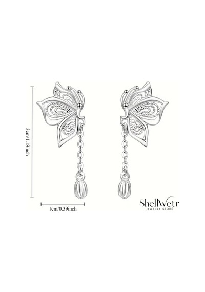 Silverbella Kelebekli 925 Ayar Gümüş Küpe Sevgililer Günü ,annenize Verilecek En Güzel Hediyes Sw-svb01, One Size Metalik Silverbella Kelebekli 925 Ayar Gümüş Küpe Sevgililer Günü ,annenize Verilecek En Güzel Hediyes Sw-svb01, One Size Metalik