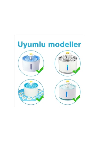 Auvc 2.4l Papatya Su Sebili Uyumlu Yedek Filtre 3'lü Paket, 127x38x5mm, Beyaz