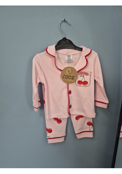 Güneş Kids Kız Bebek Pijama Takımı Açık Pembe