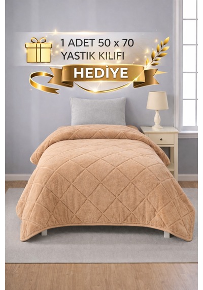 Welsoft Lüx Yorgan Tek Kişilik 155 X 215 Cm Kahverengi