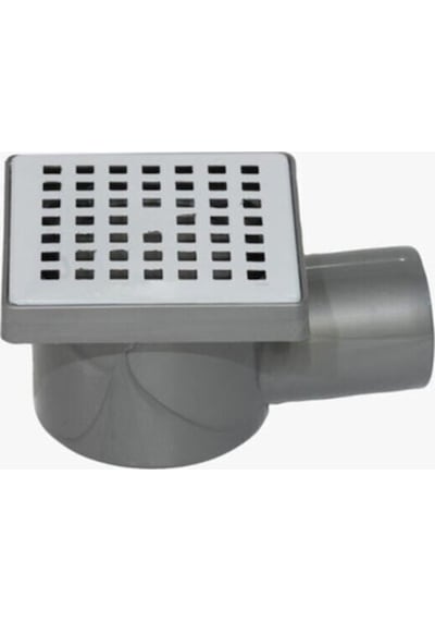 Quantum Dizayn Quantum Yer Süzgeci 10x10 50q Yan Çıkışlı Krom
