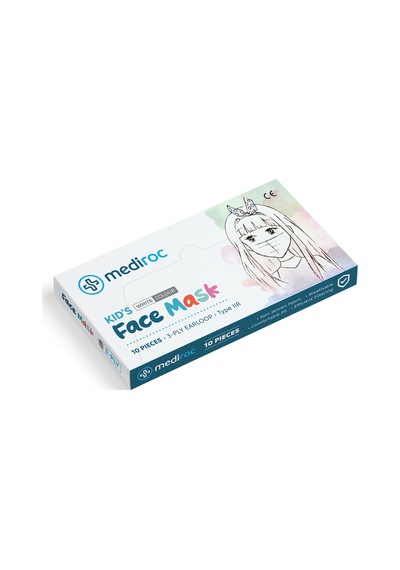 Mediroc (Kız-Erkek) Melt Blown Koruyucu Çocuk Maskesi 10Lu Beyaz