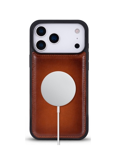 Bloomcase Mono Urban Tan Apple iPhone Uyumlu 17 Pro Max/ 18 Pro Max 6.9" Hakiki Deri Magsafe Kılıf Kahverengi