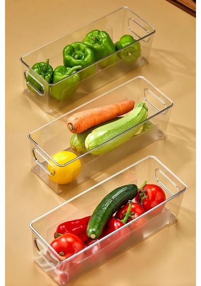 Buzdolabı Ve Dolap İçi Düzenleyici Şeffaf Organizer Set - 3 Adet, Cc.cp.001 6 Adet Siyah Toka