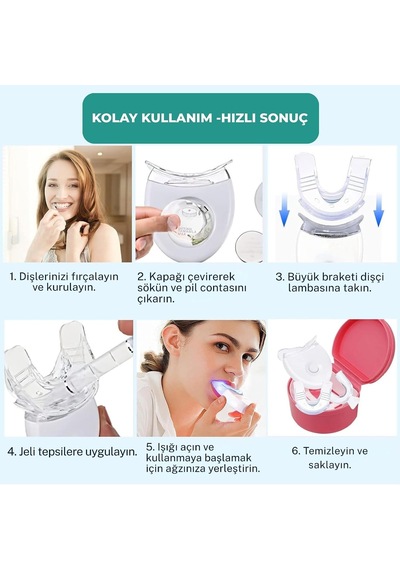 5 Led Işıklı Diş Beyazlatma Cihazı Ve 3 Adet Jel Seti