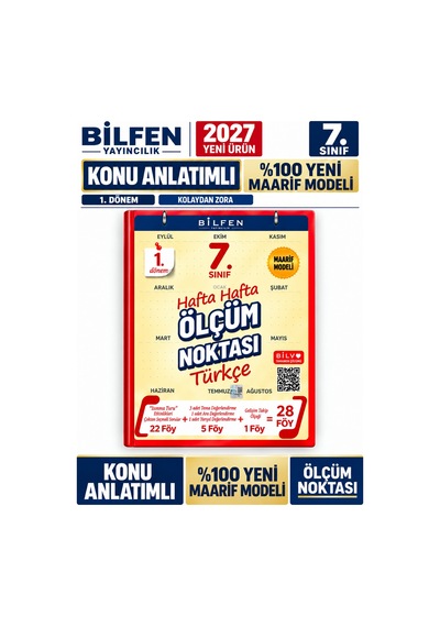 Bilfen 7.sınıf Ölçüm Noktası 2027 Türkçe %100 Maarif Model Bağlamsal Soru Bankası Yeni Ürün