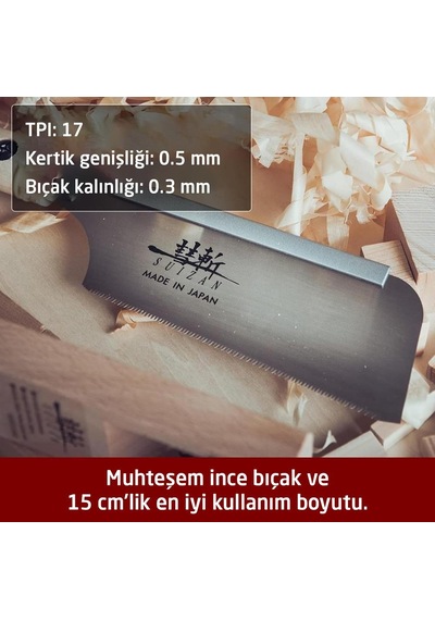 Suizan Dozuki Dovetail Çokyönlü Kesim Japon Testeresi 15 Cm