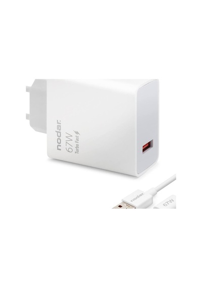 Type-c Hızlı Şarj Seti 67w Usb Adaptörlü 95 Cm Pvc Kablolu Beyaz Nd1008 Evimdeyokyok