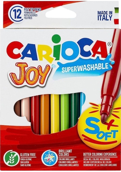 Frozen Lisanslı Kalemlik Hediyeli - Carioca Joy 12 Renk Yıkanabilir Keçeli Kalem Seti Pembe
