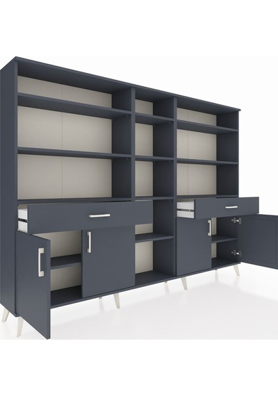 Arges Dolap 12 Raflı 2 Çekmeceli 4 Kapaklı 220x30x163 Antrasit-antrasit Antrasit - Antrasit Arges Dolap 12 Raflı 2 Çekmeceli 4 Kapaklı 220x30x163 Antrasit-antrasit Antrasit - Antrasit