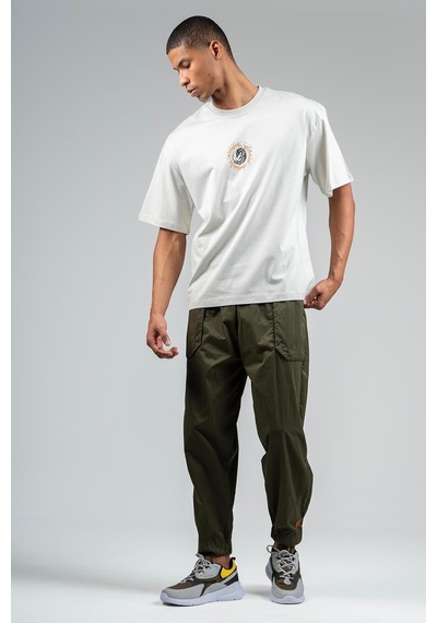 Maraton Sportswear Oversize Erkek Bisiklet Yaka Kısa Kol Basic Gümüş Gri T-shirt 23242-gümüş Gri