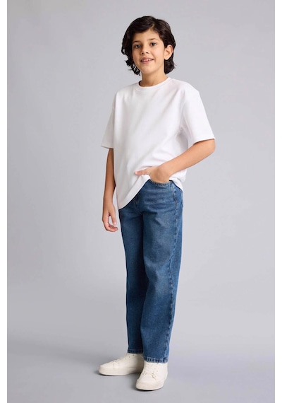 Defacto Wıde Leg Düz Paça Jean Pantolon Erkek Çocuk F8436a826smnm28 Mavi-nm28