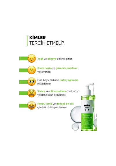 Mia Klinika Yağlı Akneli Sivilceli Ve Kusurlu Ciltler İçin Yüz Yıkama Jeli 200 ML