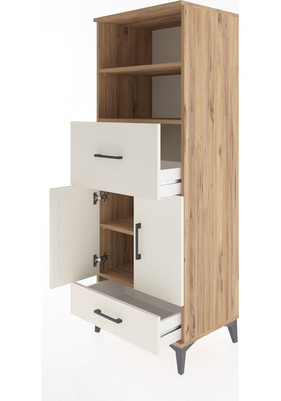 Hyperion Dolap 4 Raflı 2 Çekmeceli 2 Kapaklı 60x44x163 Çam-aytaşı Atlas Çam