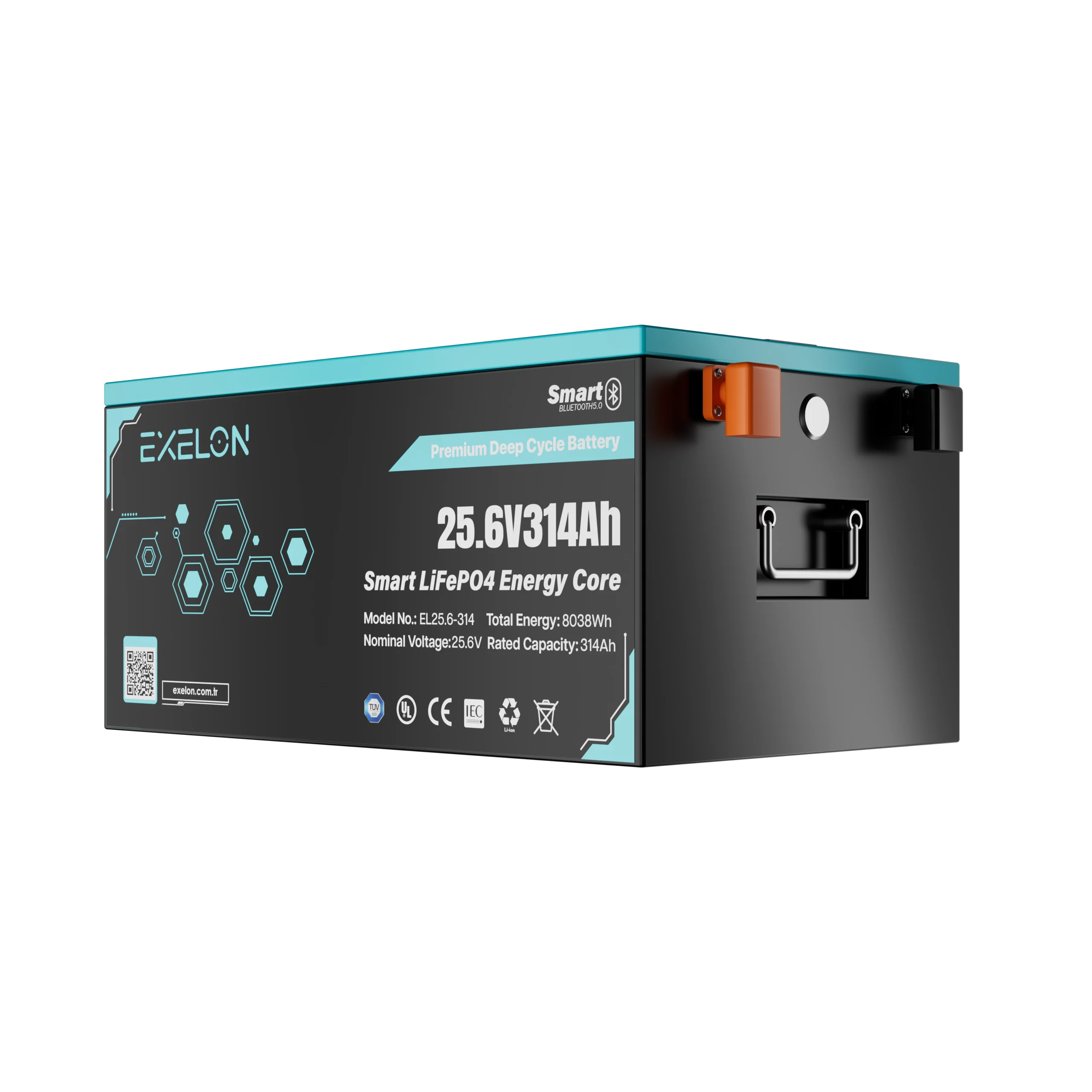 Exelon 25.6v 314ah Lifepo4 Lityum Akü Bluetooth + Lcd Ekran