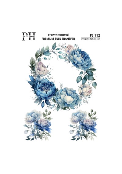 Polyesterhobi Premium Sulu Transfer 25x35 Cm Çiçek Desenli Ps 112