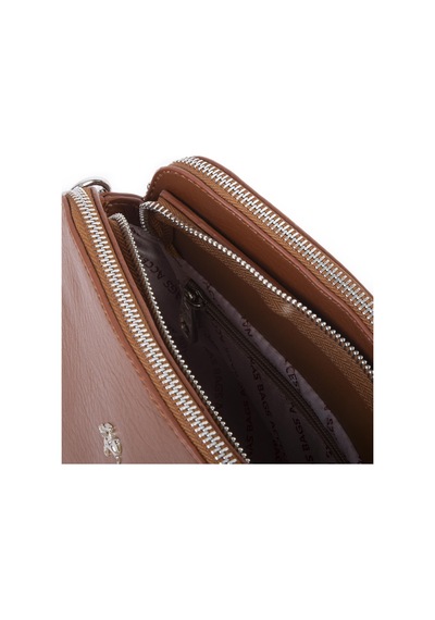 Nas Bag Kadın Omuz Ve Çapraz Zincirli Ve Uzun Çift Askılı 20x15 Cm Taba Victoria