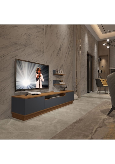 Decoraktiv Trendstyle 4s Mdf Tv Ünitesi Tv Sehpası Ceviz - Antrasit