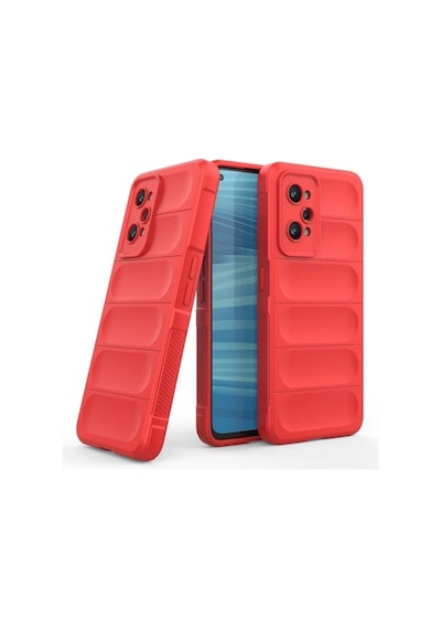 Realme GT2 5G Uyumlu Silikon Kılıf - Kamera Korumalı Esnek Yeni Nesil Airbag Kapak - Kırmızı