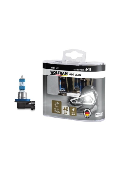 H11 Ampül Nv +%150 Fazla Işık Ve %20 Beyaz Işık 12v 55w - Wolfram 29311 Nv