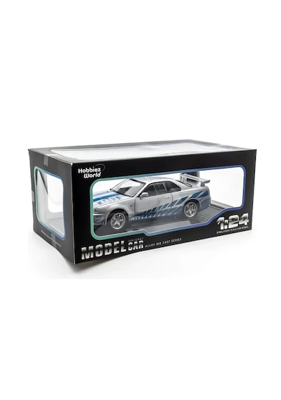Hobbiez World 1:24 Nissan Skyline Gt-r R34 Liberty Walk Açık Gri