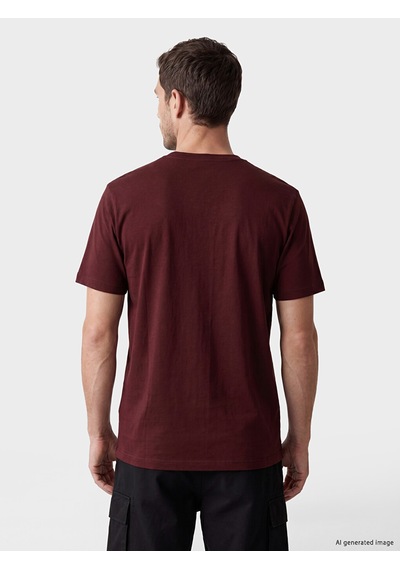 Lcwaıkıkı Classic Bordo Slim Fit %100 Pamuk Basic Tişört