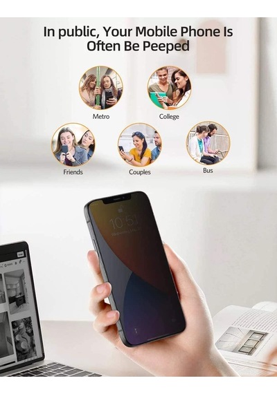 Xiaomi Poco C40 Uyumlu Privacy Hayalet Gizli Tam Kaplayan Ekran Koruyucu