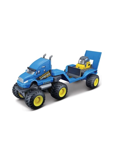 Maisto Builder Zone Taşıyıcı Tır Seti - Mavi Tır Çok Renkli