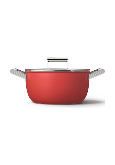 Smeg Cookware 50's Style Kırmızı Tencere Cam Kapaklı 4.6 L