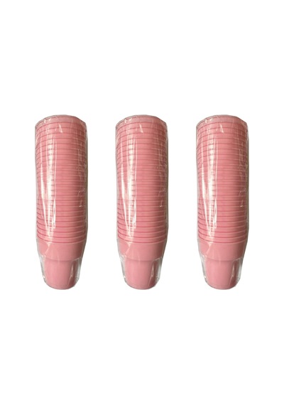 Omeyva Renkli Sert Mika Plastik Kristal Bardak - Pembe - 6 Oz / 180 Cc - 75 Adet