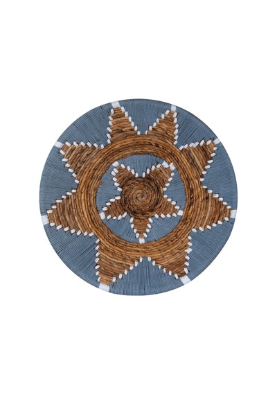 Bohem Hasır Yuvarlak Duvar Dekoru Bambu Ve Makrome İle Yapılan Duvar Süsü 50 Cm X 50 Cm-71