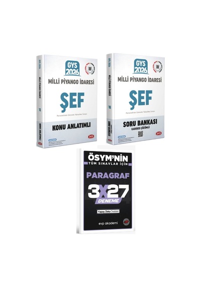 Data 2026 Gys Milli Piyango İdaresi Şef Konu+ Soru Set+ Evp Akademi Paragraf