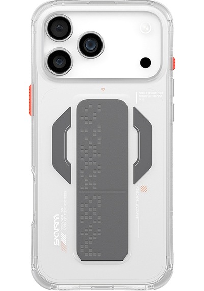 Apple Uyumlu iPhone 17 Pro Max Kılıf Skinarma M-safe Şarjlı Airbag Tasarımlı Standlı Haxa Kapak Şeffaf Şeffaf
