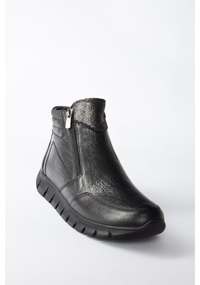 Fox Shoes Siyah Hakiki Deri Comfort Ortopedik Taban Kadın Bot N555380703 Siyah