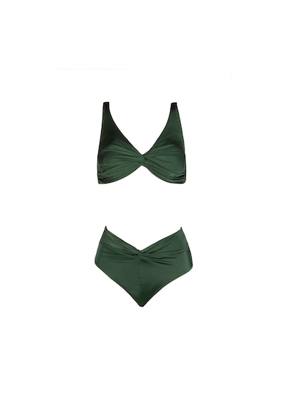 Endeep Kadın Yüksek Bel Yeşil Bikini Takımı Yeşil