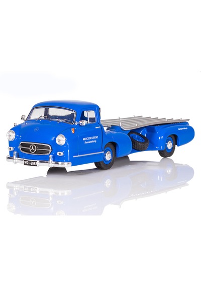 1:43 Ölçek Ixo 1955 Mercedes Benz Renntransporter The Blue Wonder Diecast Metal Minyatür Model Araba 10cm