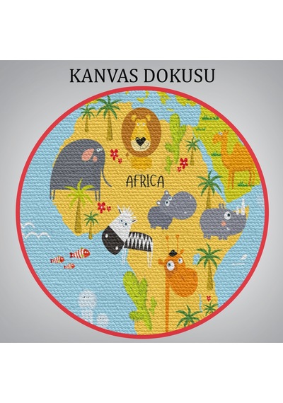 Çocuk Odası Hayvanlar Alemi Dünya Haritası 1007 95 X 165