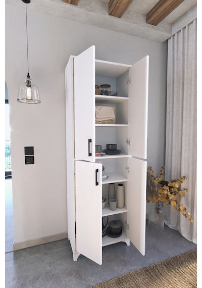 Çok Amaçlı Dolap 4 Kapaklı 6 Bölmeli Banyo Dolabı Mutfak Dolabı Nehir Beyaz Çok Amaçlı Dolap 4 Kapaklı 6 Bölmeli Banyo Dolabı Mutfak Dolabı Nehir Beyaz