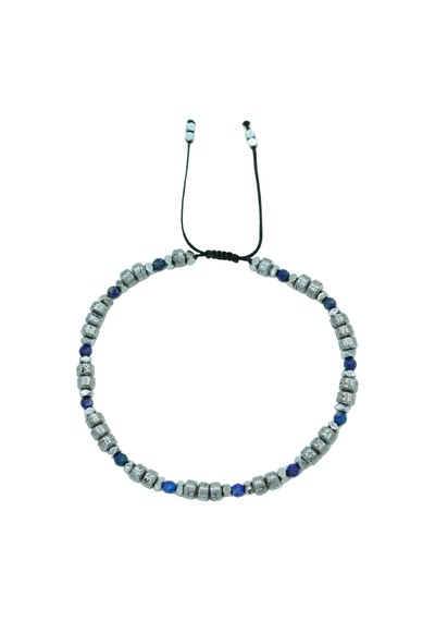 Sertifikalı Lapis Lazuli, Lav Ve Hematit Doğal Taşlı Kadın/erkek Bileklik Gümüş