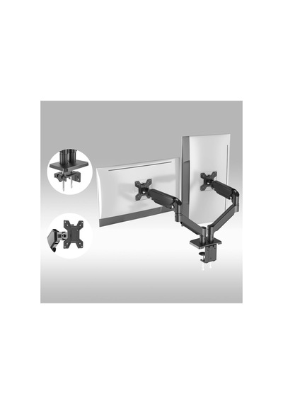 M252d Gazlı Yaylı Çift Monitör Kolu 13-32 İnç Vesa 75x75/100x100