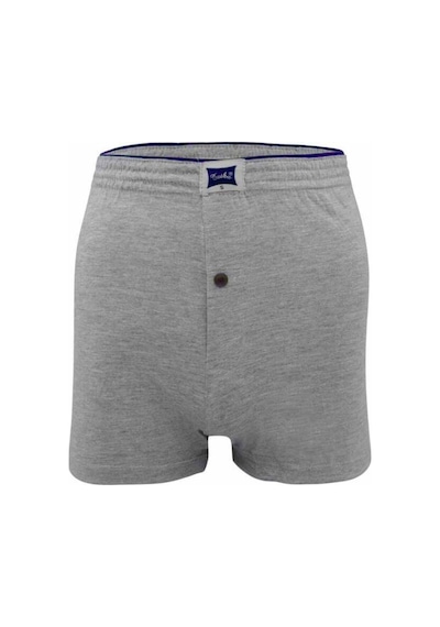 Tutku - Lavande Erkek Gri 5'li Paket Penye Düğmeli Boxer Gri