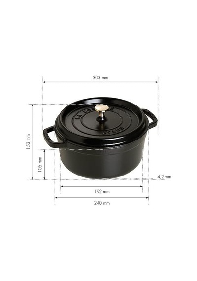 Staub La Cocotte Döküm Tencere, Siyah,24 Cm Diğer