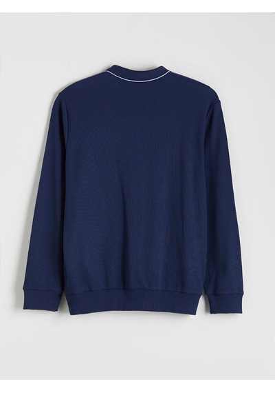 Lcw Eco Mavi Polo Yaka Erkek Sweatshirt
