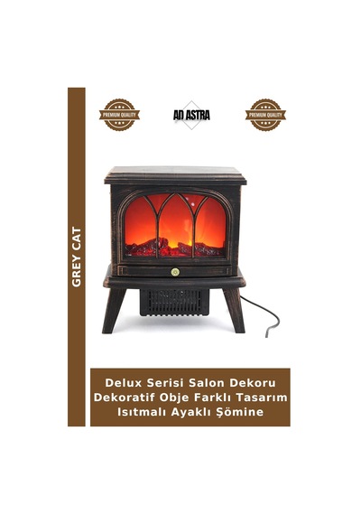 Delux Serisi Salon Dekoru Dekoratif Obje Farklı Tasarım Isıtmalı Ayaklı Şömine
