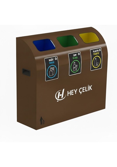 3 Lü Sıfır Atık Geri Dönüşüm Ünitesi Gd-053 Metal Atık Ayrıştırma Sistemi Hey Çelik