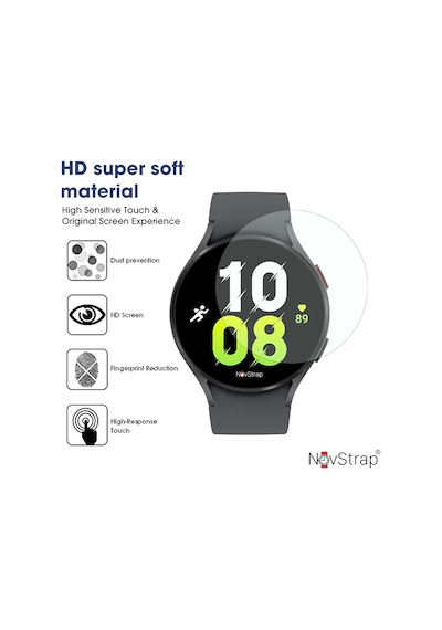 Novstrap Samsung Galaxy Watch 5 44mm İle Uyumlu Ekran Koruyucu Temperli Cam Kolay Uygulama Aparatlı