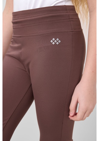Tommylife Kahverengi Esnek Standart Fit Basic Performans İspanyol Paça Kız Çocuk Tayt - 75193 Kahverengi